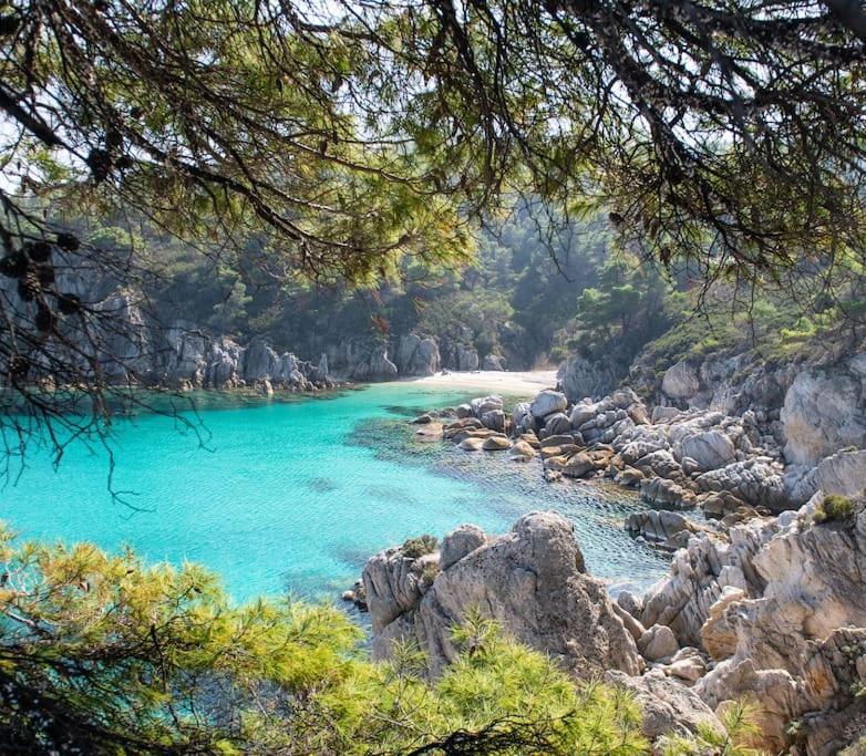 Paralia Sikias Traditionelles Appartement Athos Shadow Am Meer מראה חיצוני תמונה