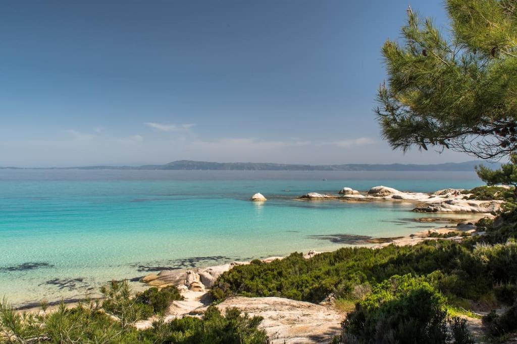 Paralia Sikias Traditionelles Appartement Athos Shadow Am Meer מראה חיצוני תמונה