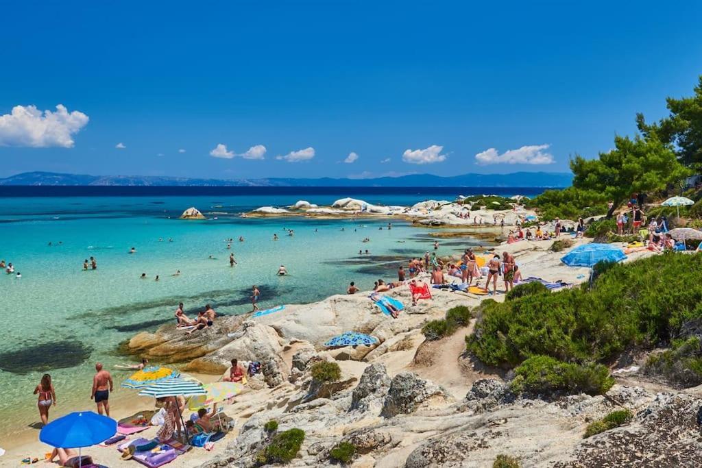Paralia Sikias Traditionelles Appartement Athos Shadow Am Meer מראה חיצוני תמונה